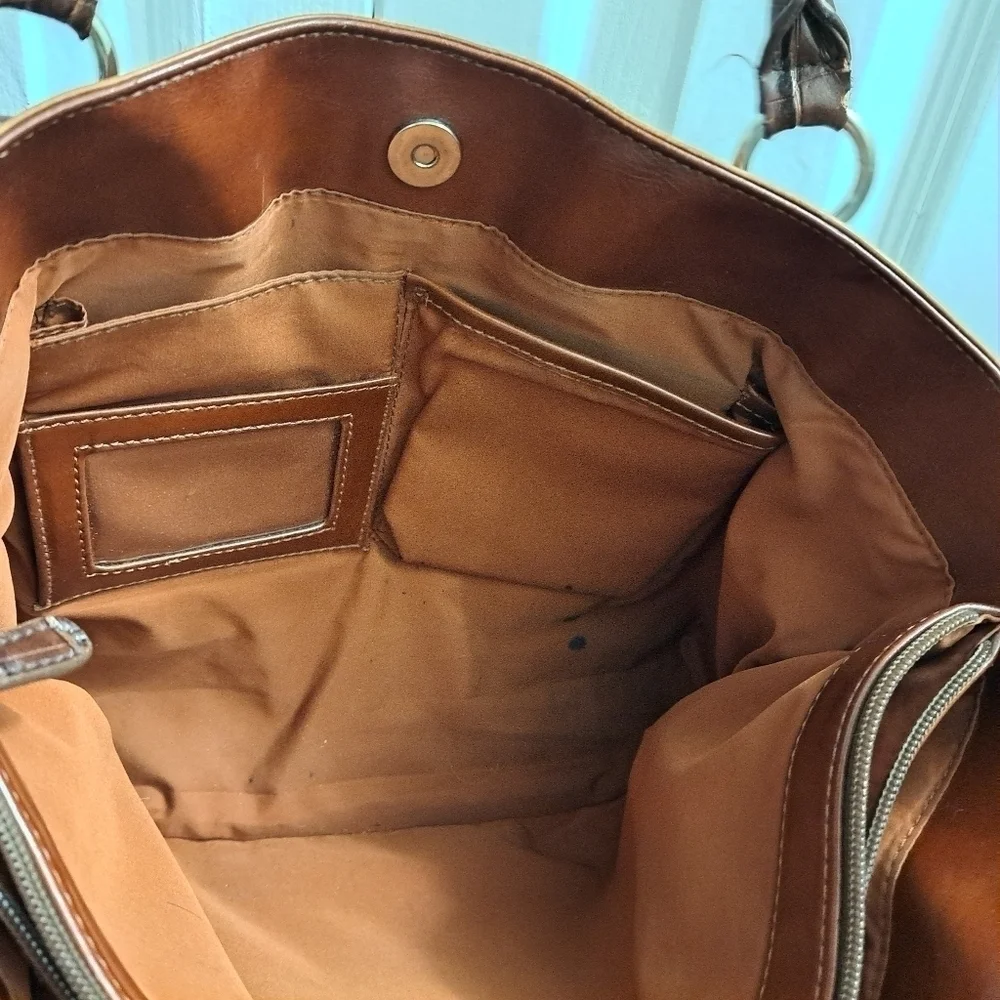Giani Bernini Two Tone Genuine Leather Tote Bag